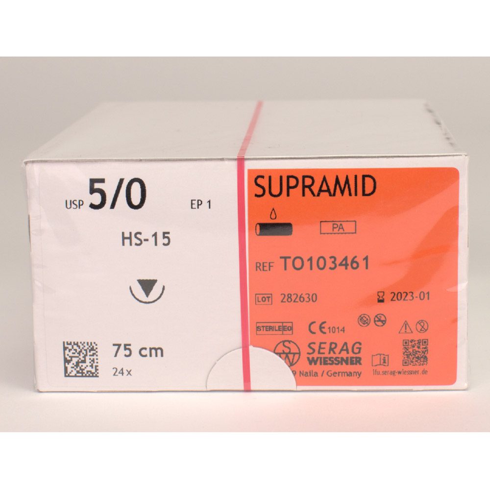 Supramid schwarz 5/0 HS-15 2Dtz