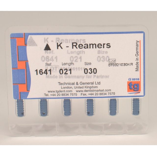 tg K-Reamers 21mm Size 030 6pcs
