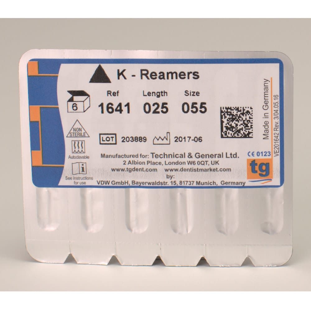 tg K-Reamers 25mm Size 055 6pcs