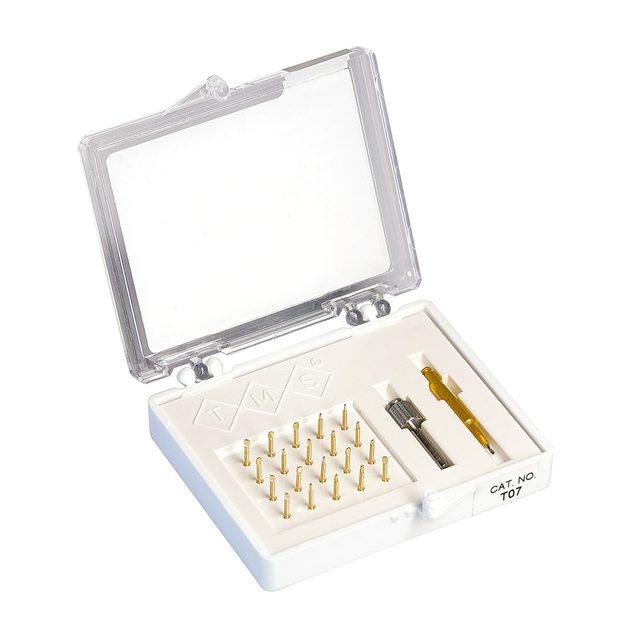 TMS Doppelstifte regular 0,675 mm T07 gold 20 Stück + Zubehör, Set