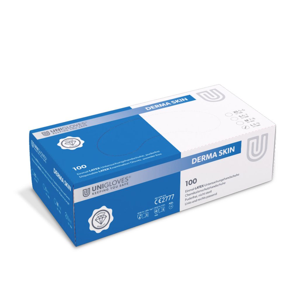 Derma Skin Latex Handsch. pdfr L  100St