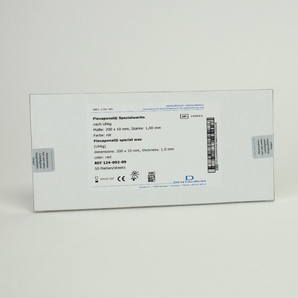 Flexaponalwachs rot 200x10x1,0mm 50St