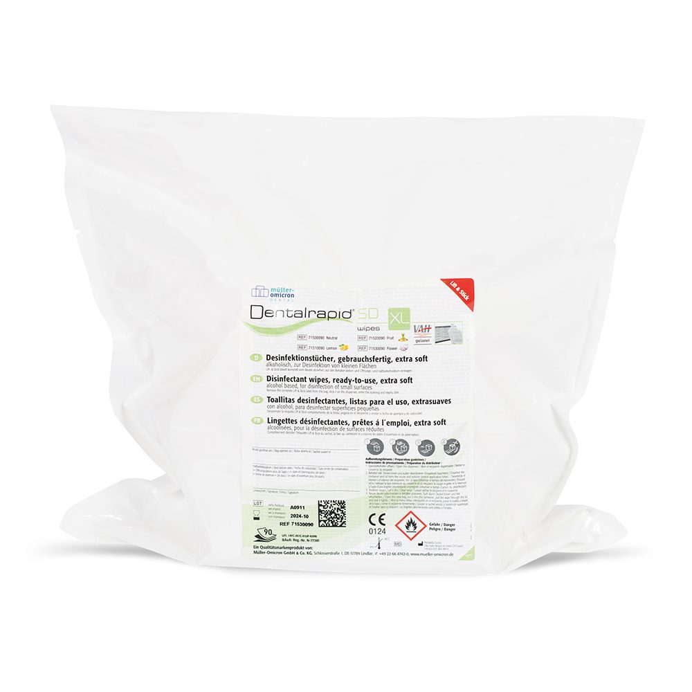 Dentalrapid SD wipes XL neutral getränkt