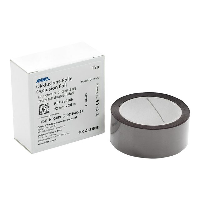 Hanel-Folie doppelseitig rot/schwarz 22 mm 12 µ, 25 m Rolle
