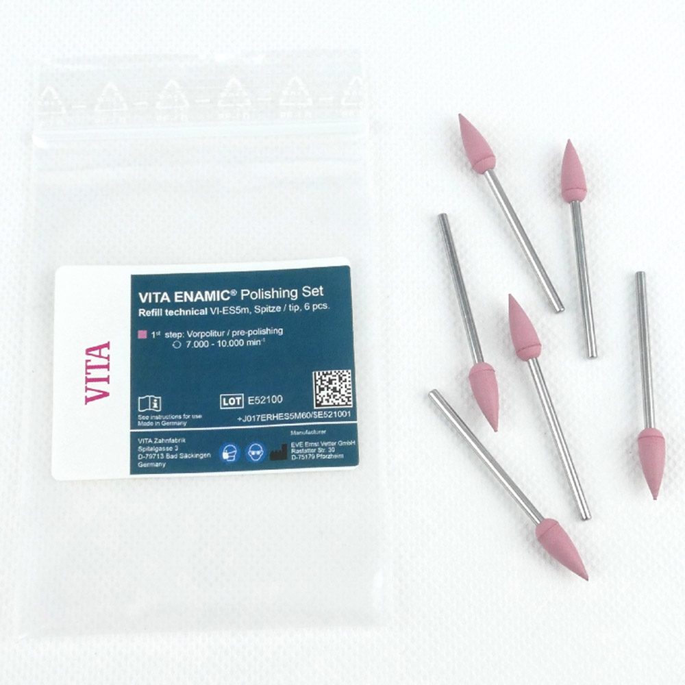 Polierinstrument Hst Spitze ES5M pink, 6 Stück