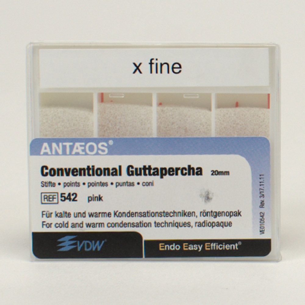 Guttapercha Stifte 542 xfrosa, Satz