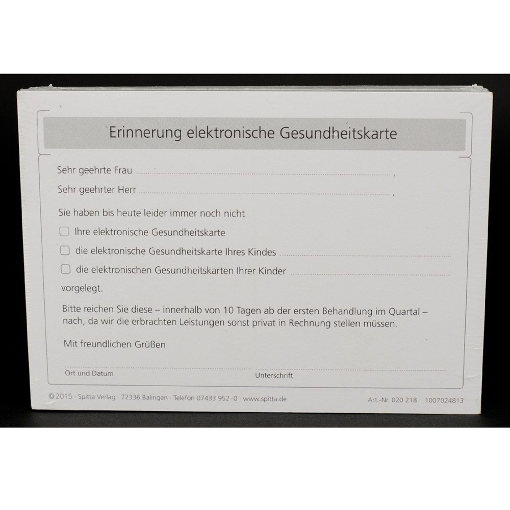 Erinnerung KVK DIN A6, 100 Stück