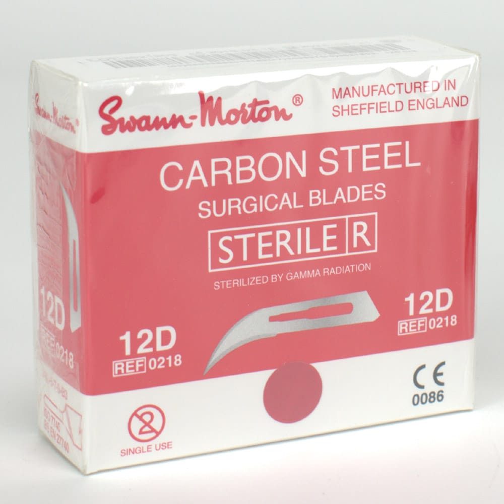 Skalpellklingen Swann Morton carbon 12D