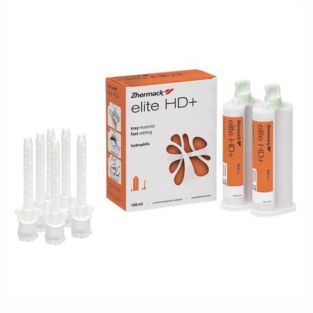 Elite HD+ Tray Material Fast, 2 x 50 ml Kartusche, 12 Mixing Tips