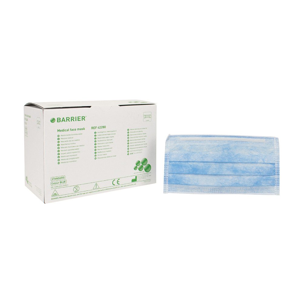 OP-Maske Barrier Stand. blau Band 60St