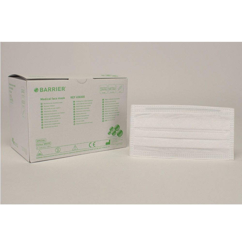 OP-Maske Barrier weiss soft Band 60St