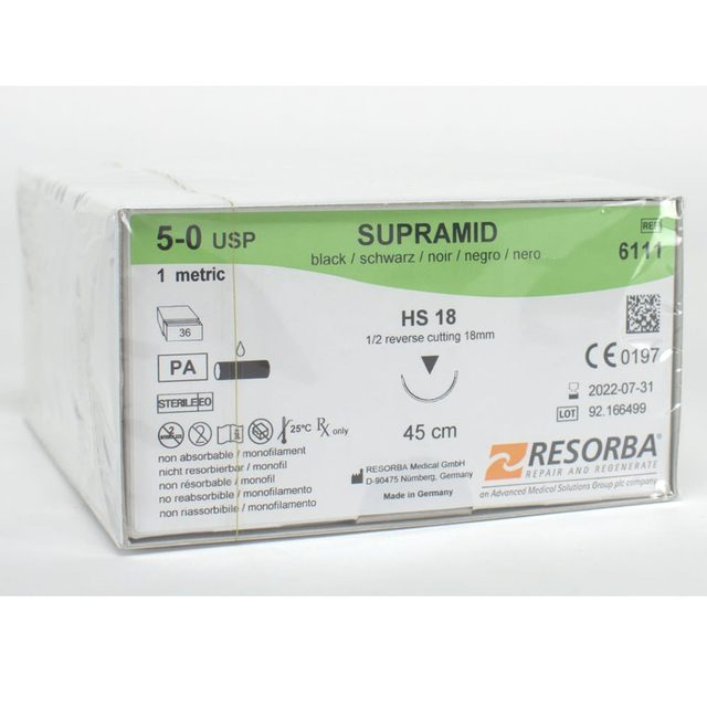 Supramid schwarz 5/0 HS18 3Dtz