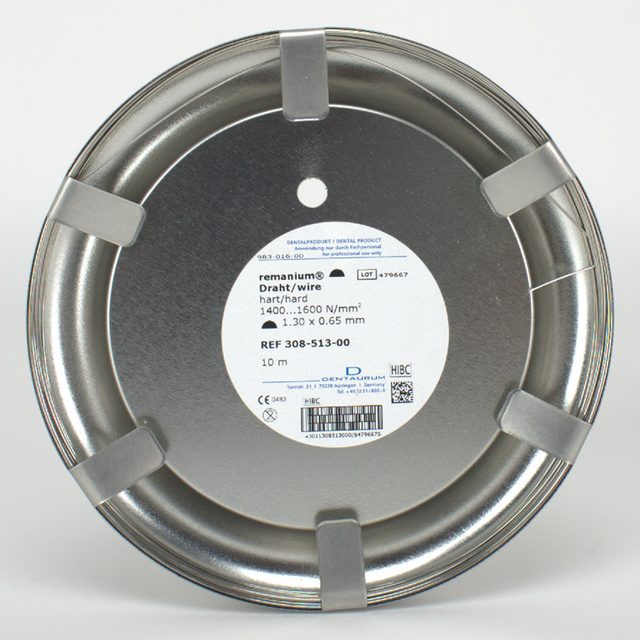 Remanium Draht hart 1,3x0,65mm Rl