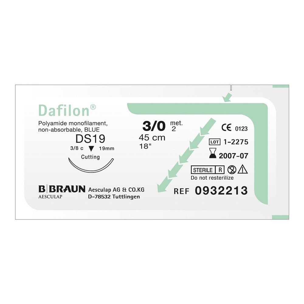 Dafilon blau 3/0 DS19 75cm 3Dtz
