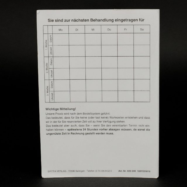 Nächste Behandlung A6 100St