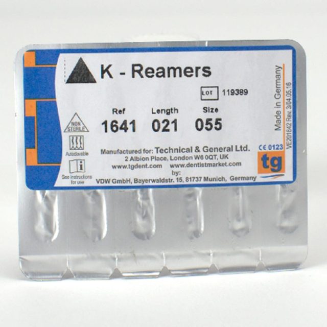 tg K-Reamers 21mm Size 055 6pcs