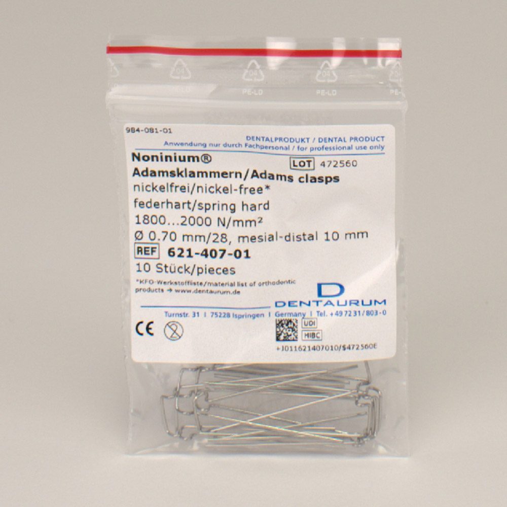 Adamsklammern Nonin. 0,7/10mm 10St