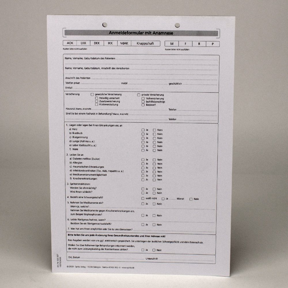 Anmeldung + Anamnese A4-367 100St