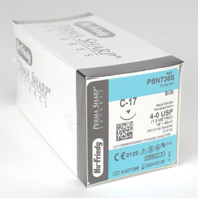 Nahtmaterial Seide 4-0/C-17 Dtz