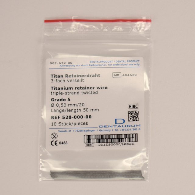 Titan-Retainerdraht 0,50 mm Grade 5, 10 Stück