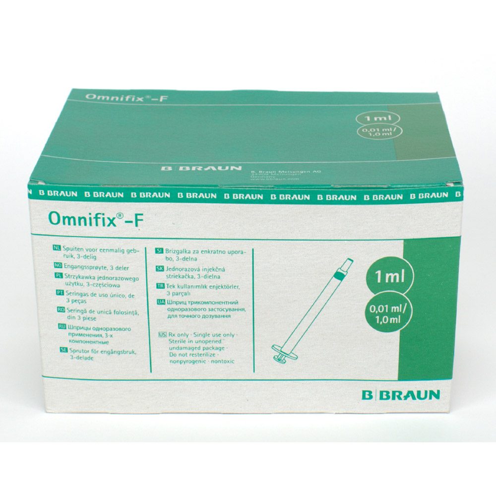 Omnifix F 1 ml Spritze + Kanüle, 100 Stück