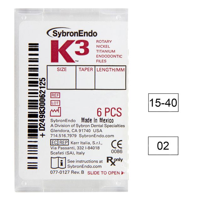 K3 NiTi-Files .02 Gr.15-40 21mm 6St