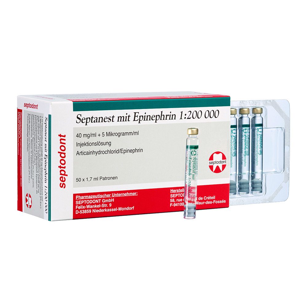 Septanest 1/200000 Zyl.Amp. 1,7ml 50St