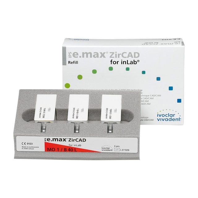 IPS e.max ZirCAD Inlab MO2 B40L, 3 Stück