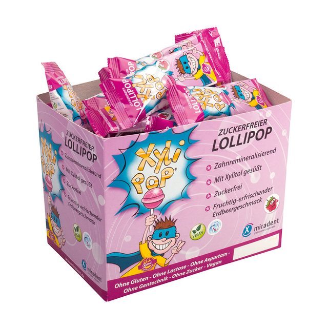 miradent XyliPOP Lolli Erdbeere  25x6g