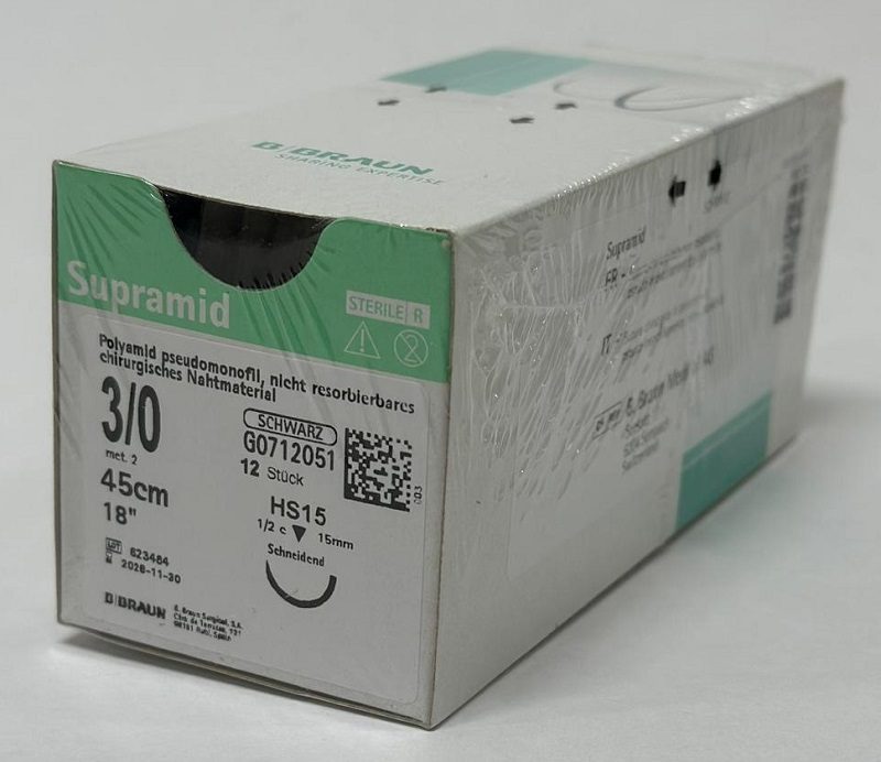 Supramid schwarz 3/0 HS15 Dtz