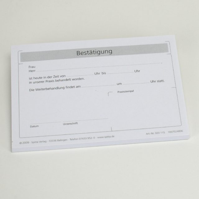 Bestätigung A6, 100 Stück