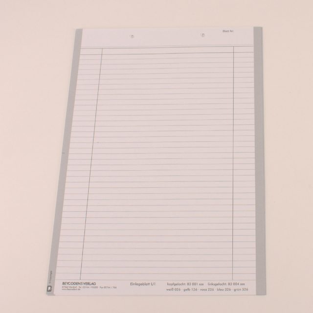 Einlegeblatt U1 Kopfgel 83001026 Pa
