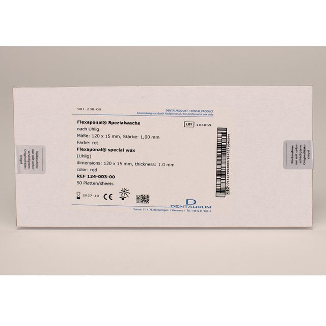 Flexaponalwachs rot 120x15mm 80G