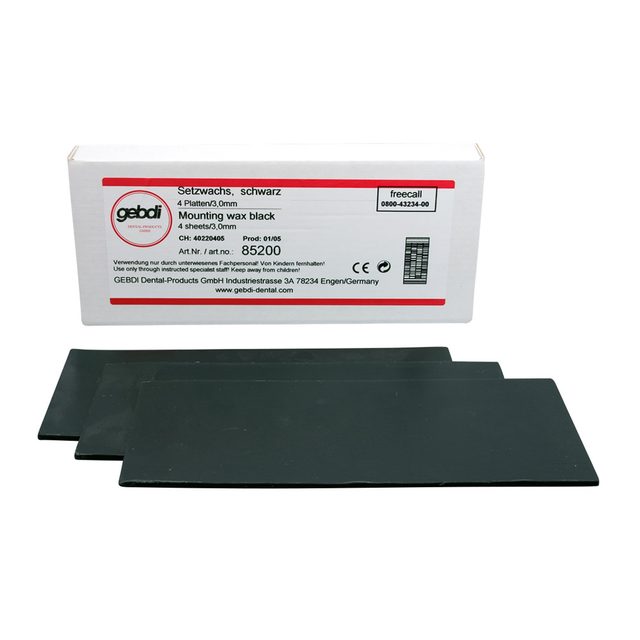 Setzwachs schwarz Platten 3,00 mm, 4 Stück
