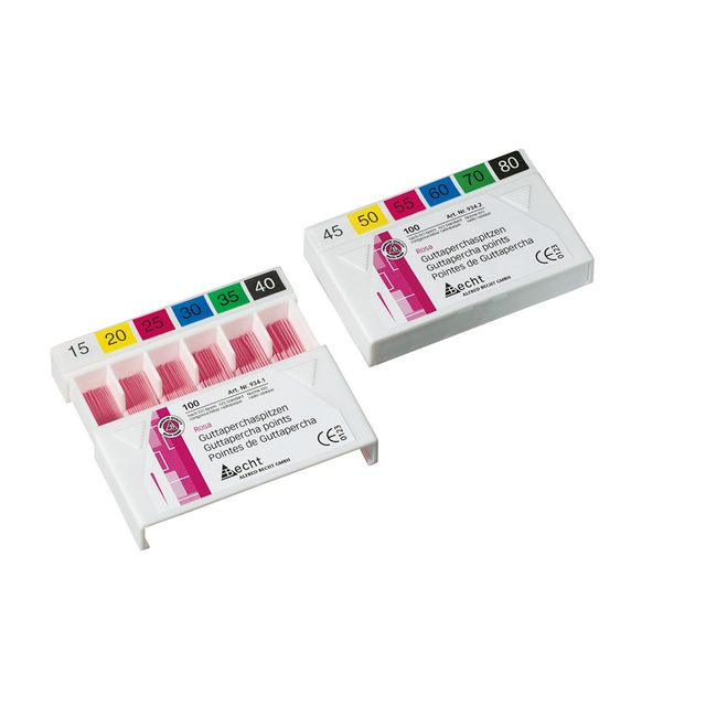 Guttaperchaspitzen rosa 934 Gr.20, 100 Stück