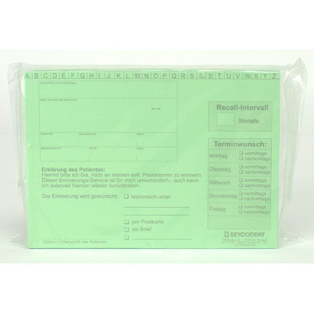 Recall Karten DIN A6 grün 100St