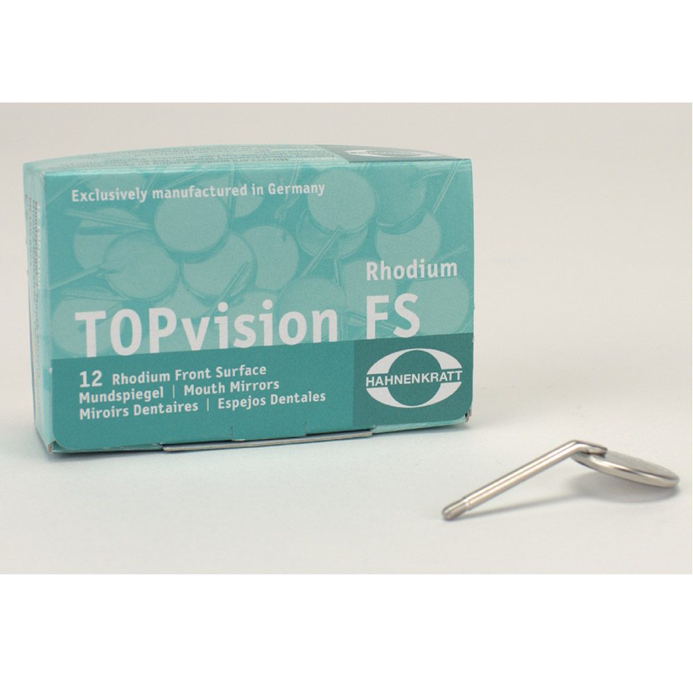 Mundspiegel TOPvision FS Rhodium 3 plan SS , 12 Stück
