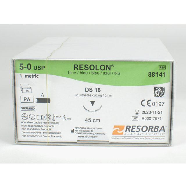 Resolon Monofil blau 5/0 DS-16  3Dtz