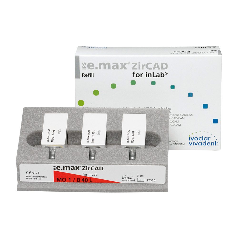 IPS e.max ZirCAD Inlab MO2 B40L, 3 Stück