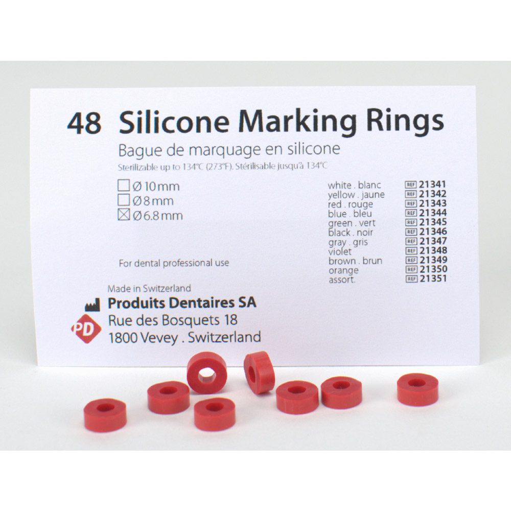 Silikon Ringe 6,8mm rot  48St