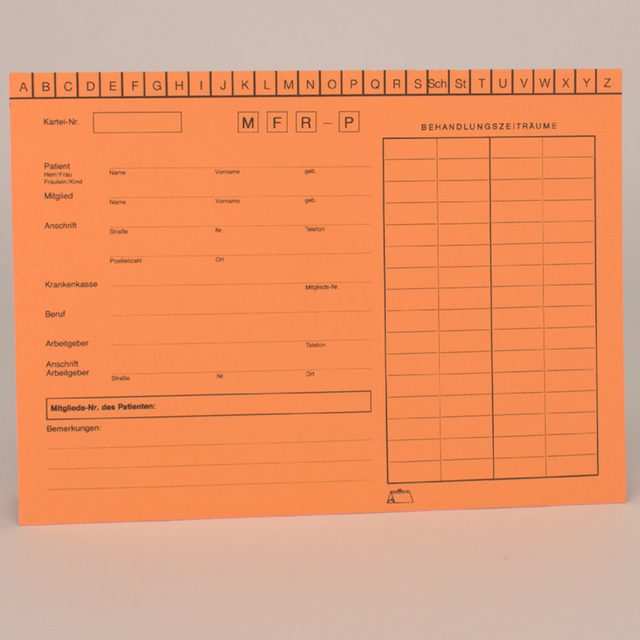 Karteikarte mit vorgedrucktem Adressfeld DIN A5 orange, 200 Stück