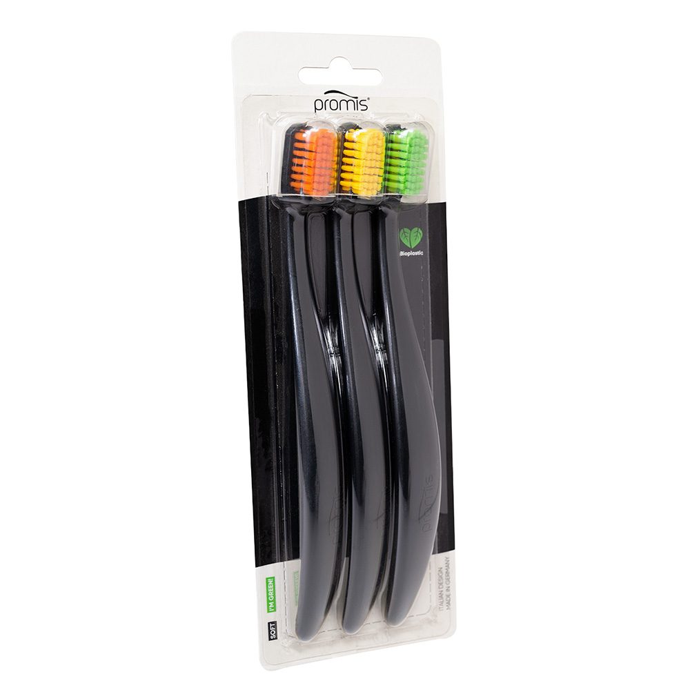 Promis Zahnbürsten Black Trio 3St