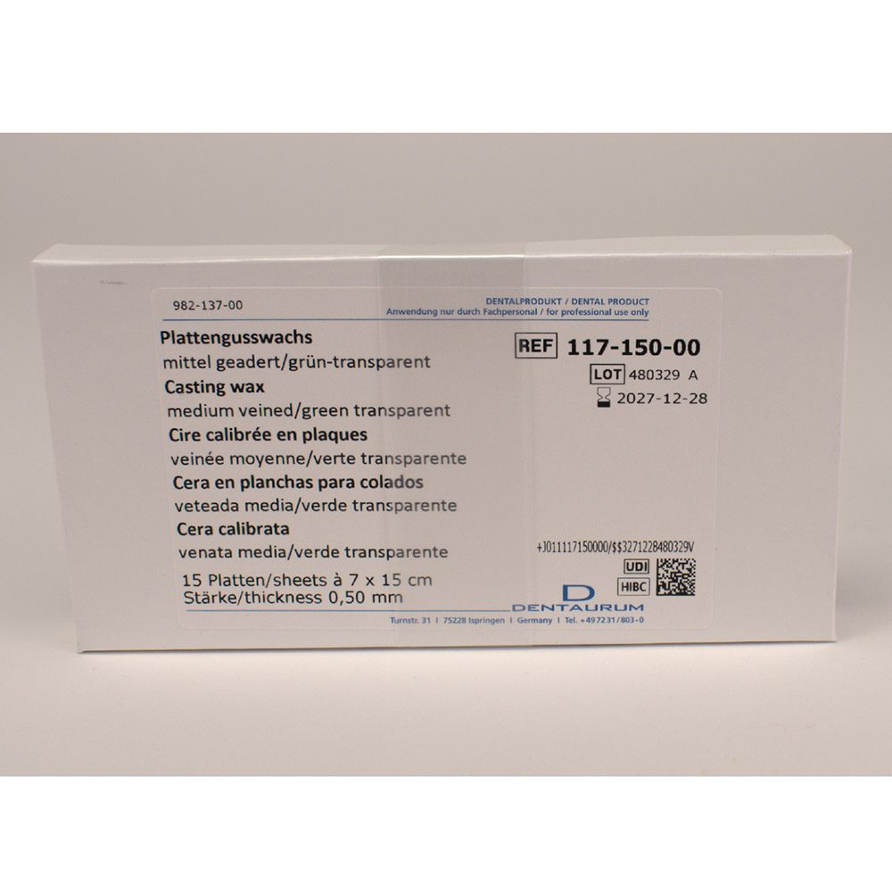 Gusswachs med. 0,50 grün Platten Pa