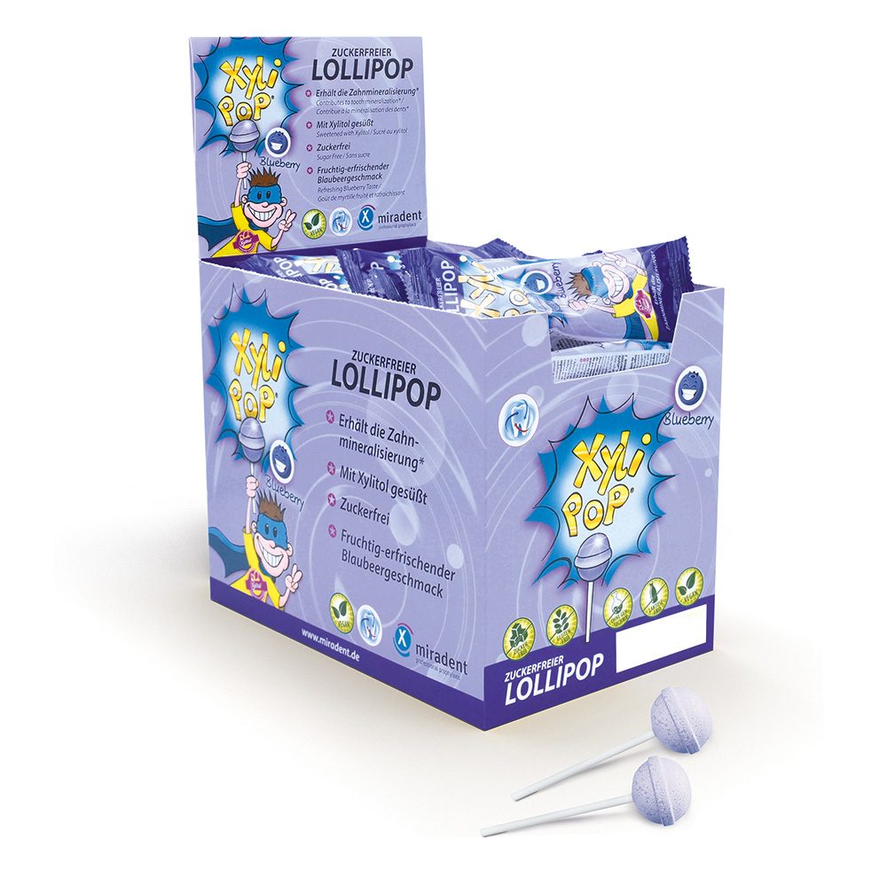miradent XyliPOP Lolli Blaubeere  50x6g