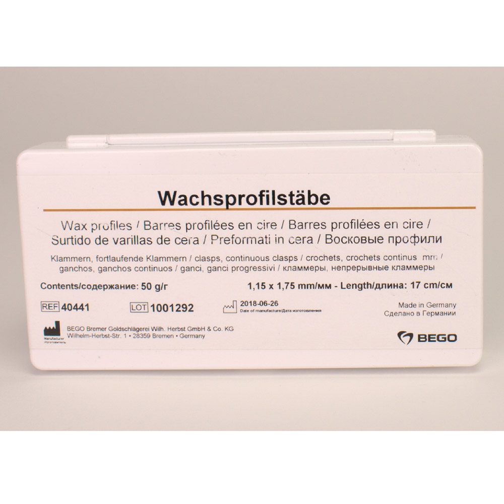 Wachsprofilstäbe 1,15x1,75mm  50g