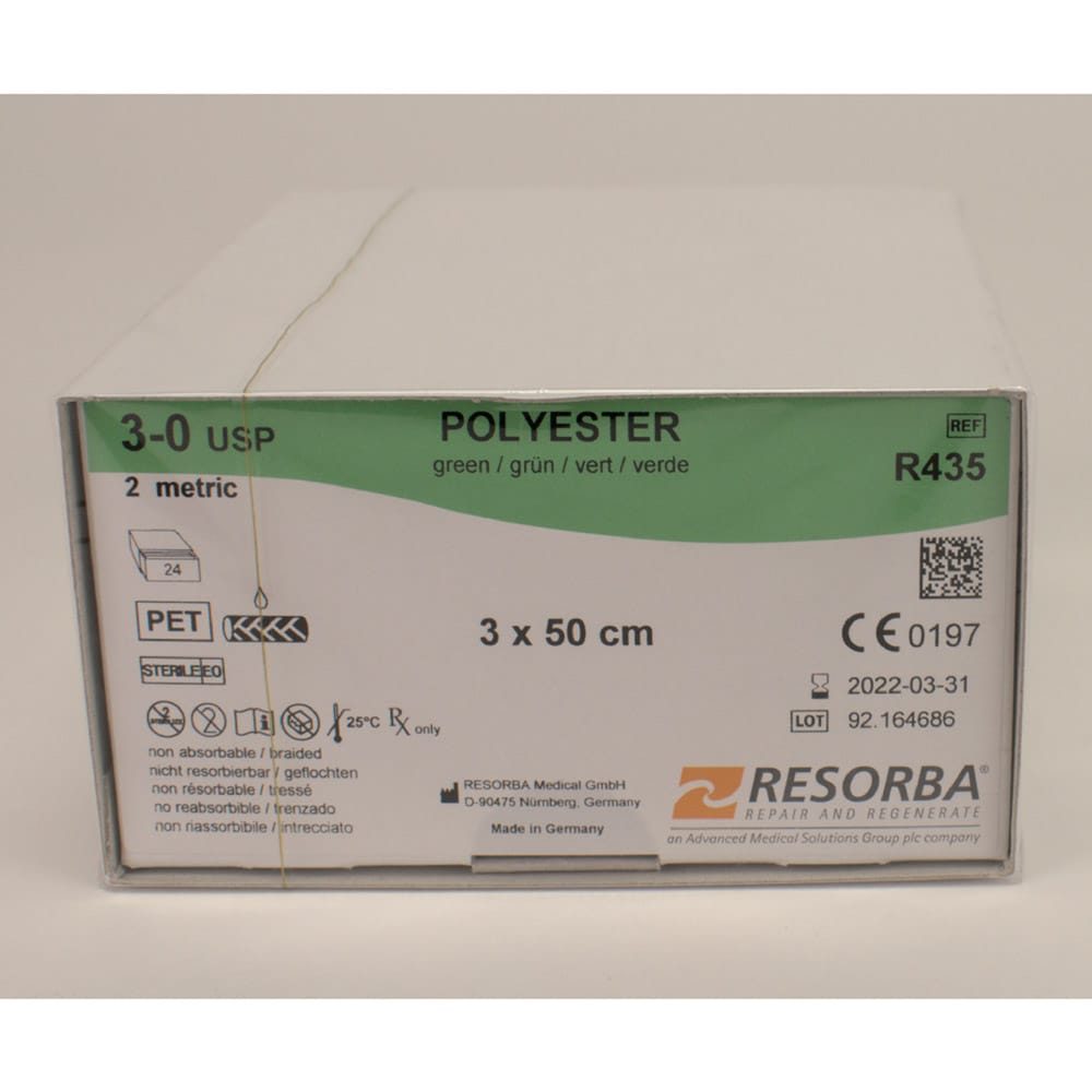 Polyester grün 3/0 3x0,50cm 2Dtz
