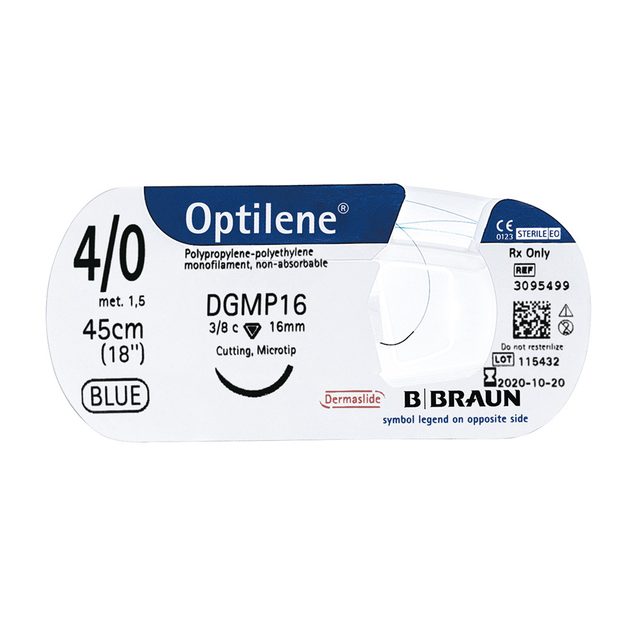 Optilene blau 5/0 HS18 45 cm, 36 Stück