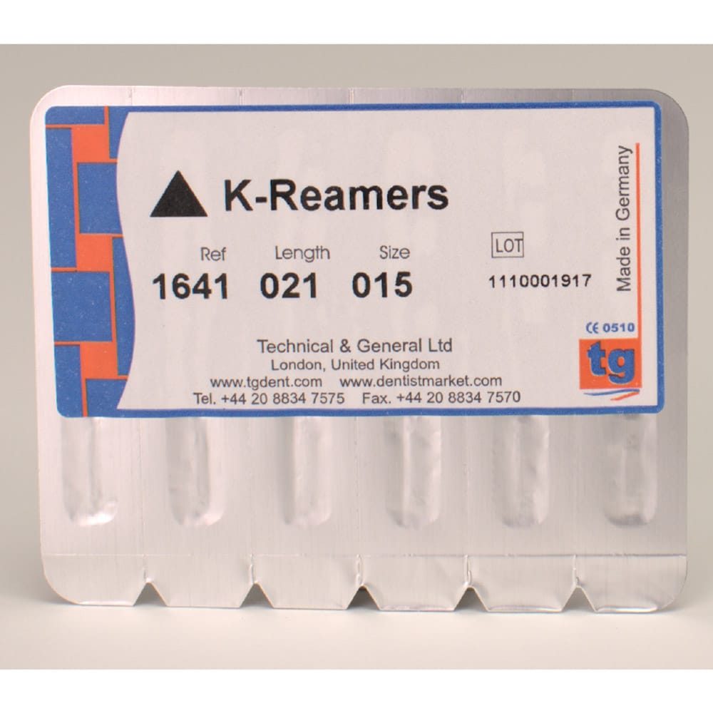 tg K-Reamers 21mm Size 015 6pcs