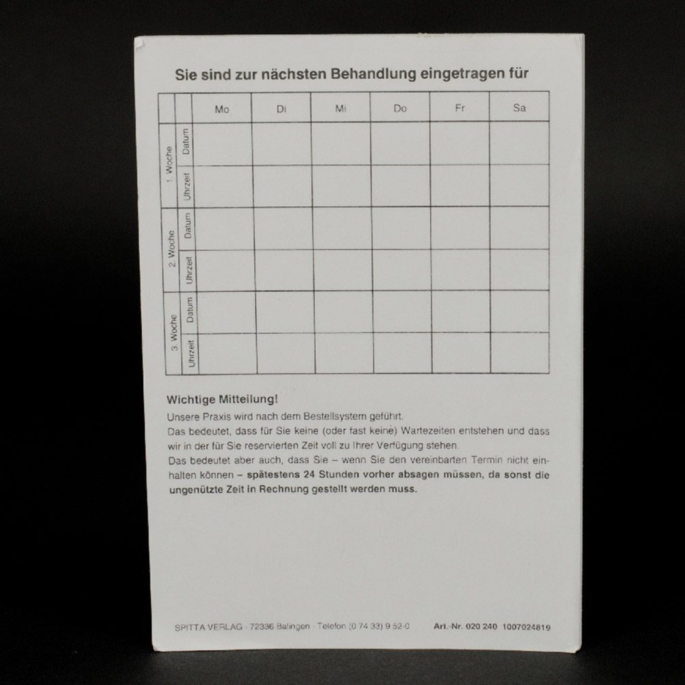 Nächste Behandlung A6 100St