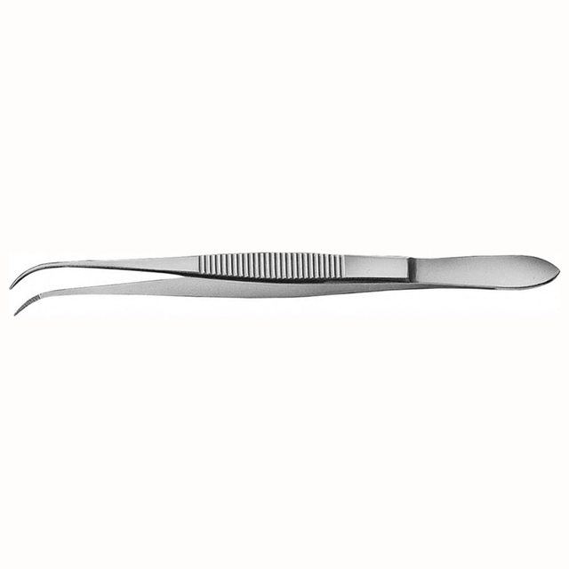 Pinzette 1,2/130mm gebogen gerieft  St